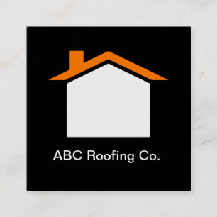 Roofing Service Black Core Square Business Card