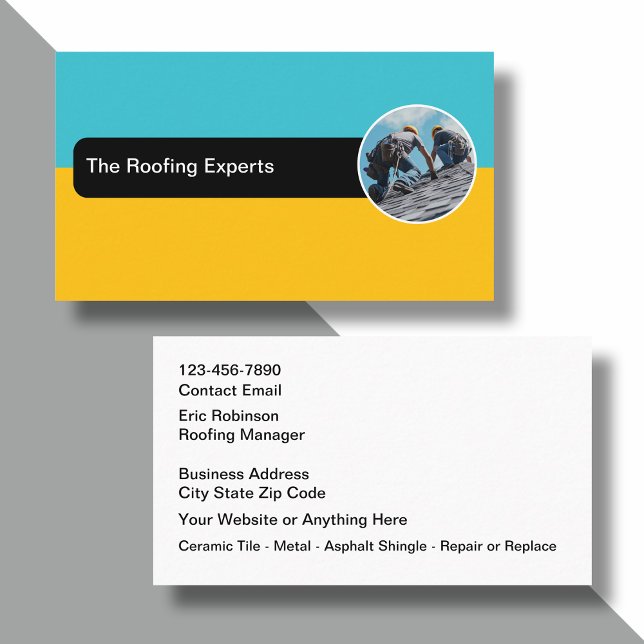 Roofing Service Modern Business Cards Design (Creator Uploaded)