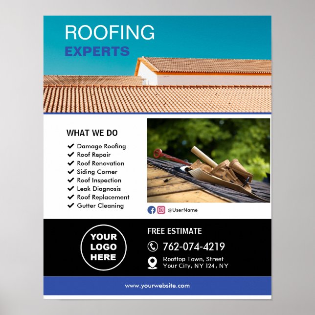 Roofing Services Custom Poster (Front)