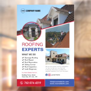 Roofing Services Custom Window Cling