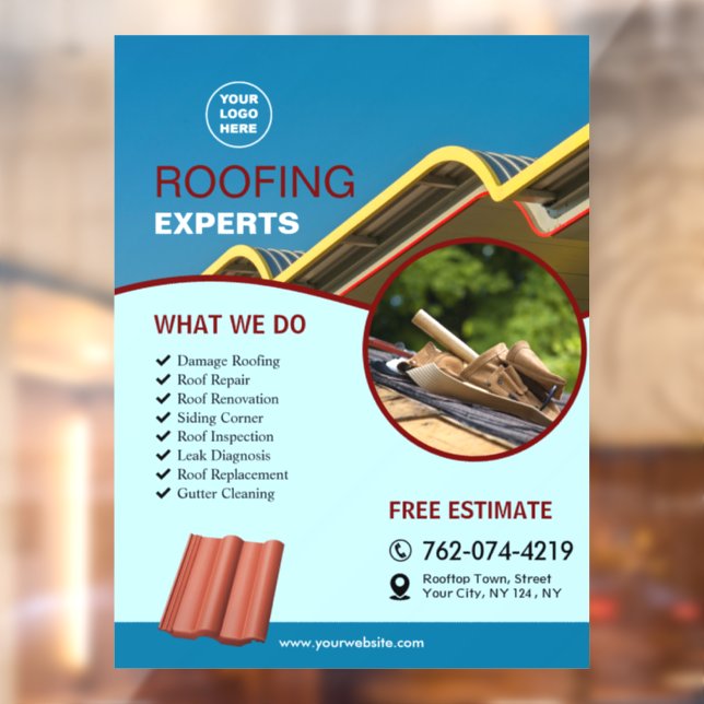 Roofing Services Custom Window Cling (Sheet 2)