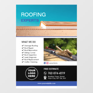 Roofing Services Custom Window Cling