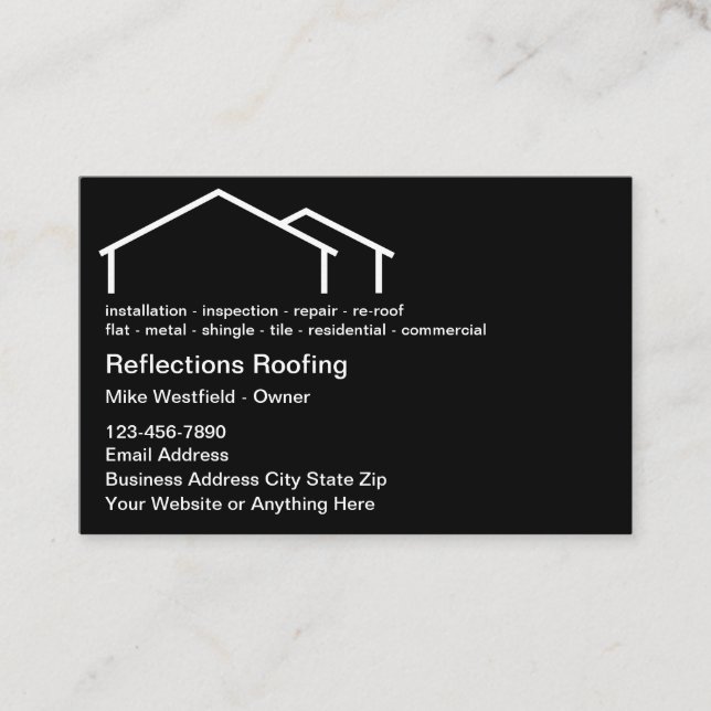 Roofing Services House Roof Symbol Business Card (Front)