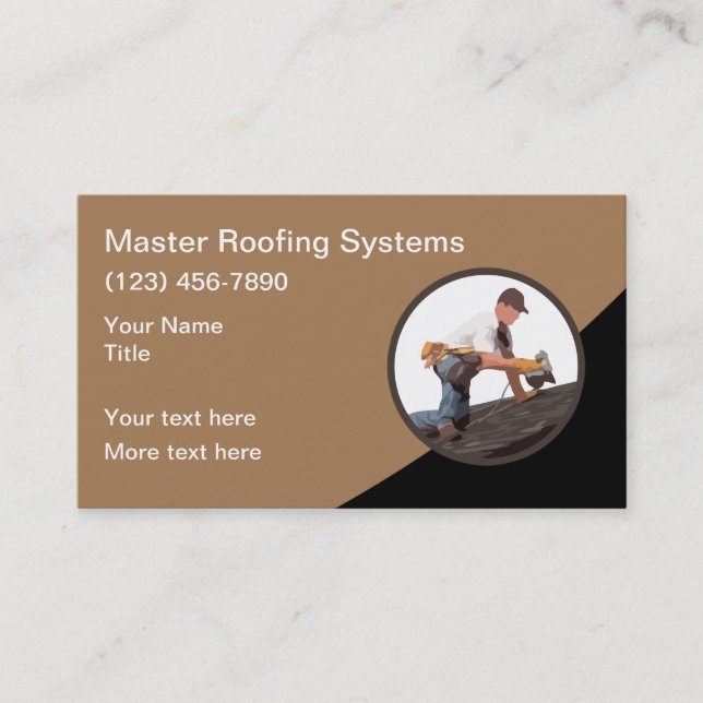 Roofing Services Modern Business Card Design (Front)