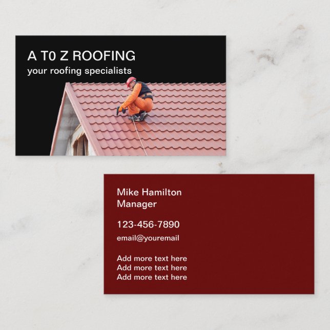 Roofing Services Two Side Business Cards (Front/Back)