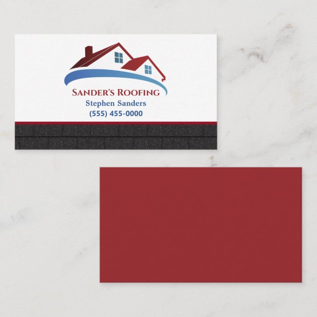 Roofing Shingles Construction Company Business Card (Front/Back)