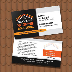 Roofing Solutions Contractor Services Business Card