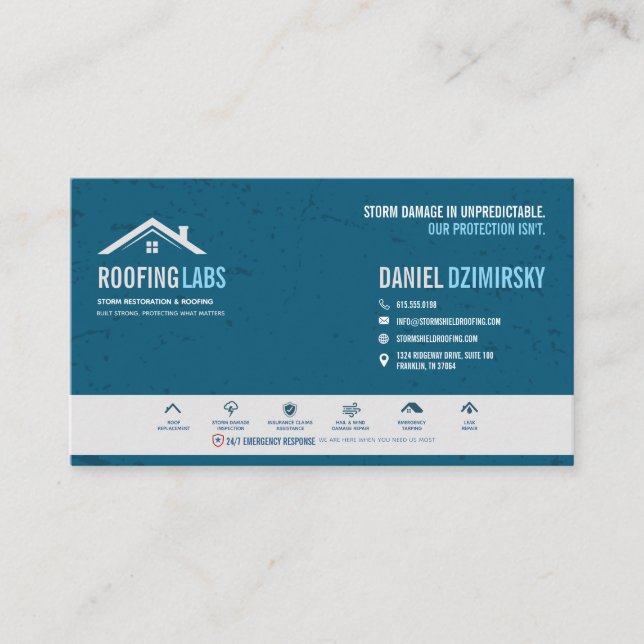 Roofing & Storm Restoration Business Card (Front)