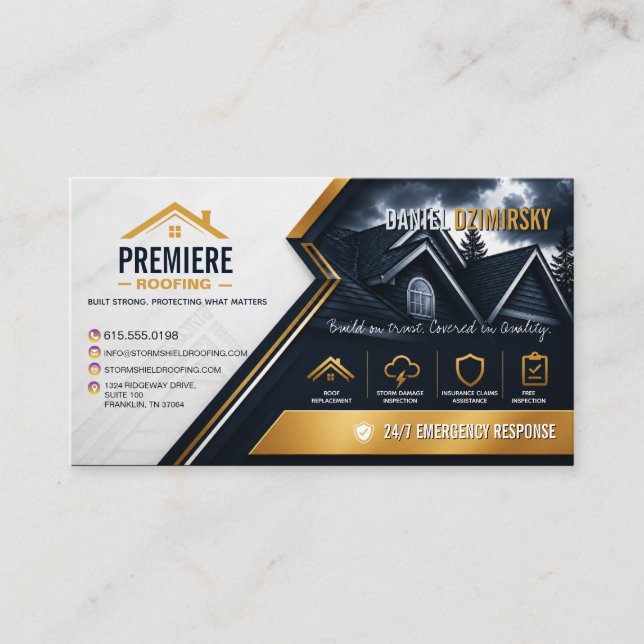 Roofing & Storm Restoration Business Card (Front)