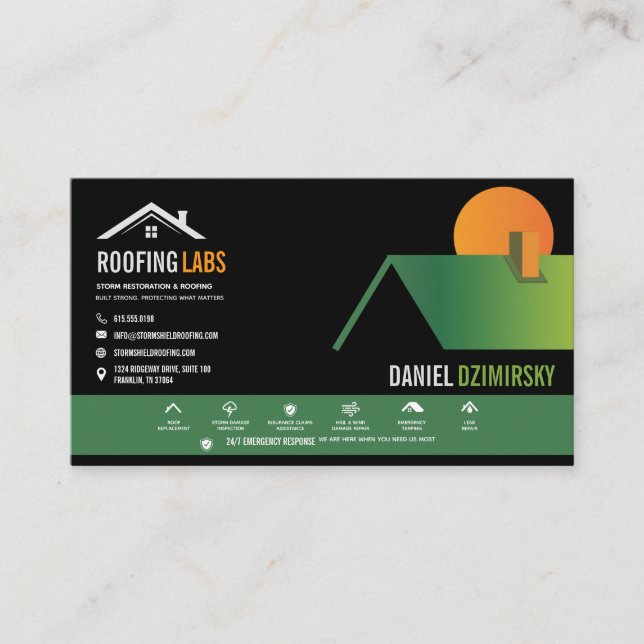 Roofing & Storm Restoration Business Card (Front)