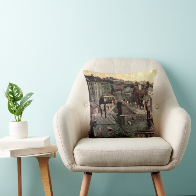 Roofs and Backs of Houses by Vincent van Gogh Cushion (Chair)