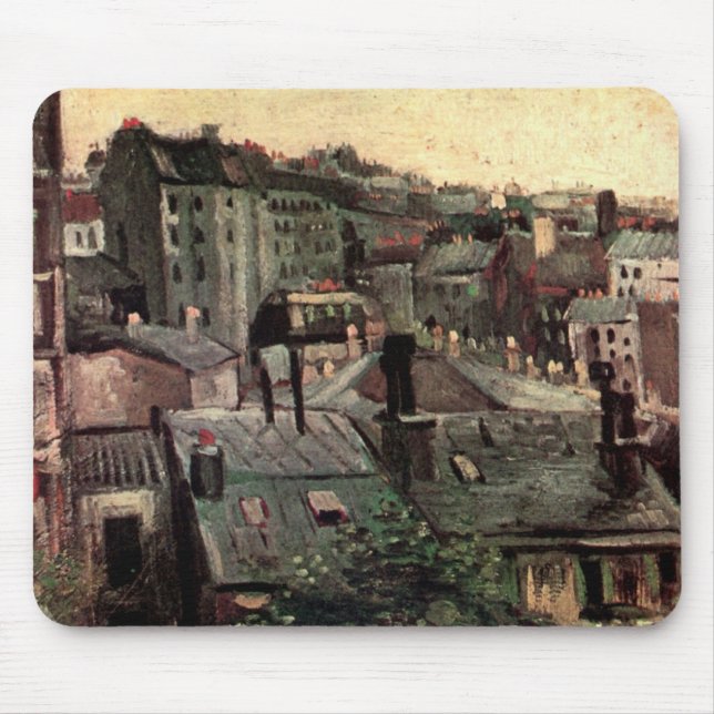 Roofs and Backs of Houses by Vincent van Gogh Mouse Mat (Front)