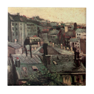 Roofs and Backs of Houses by Vincent van Gogh Tile