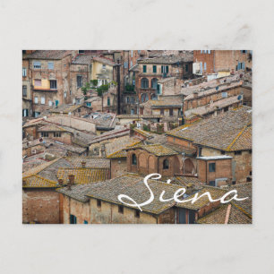 Roofs in Siena text postcard