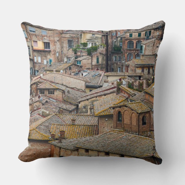 Roofs in Siena throw pillow (Front)