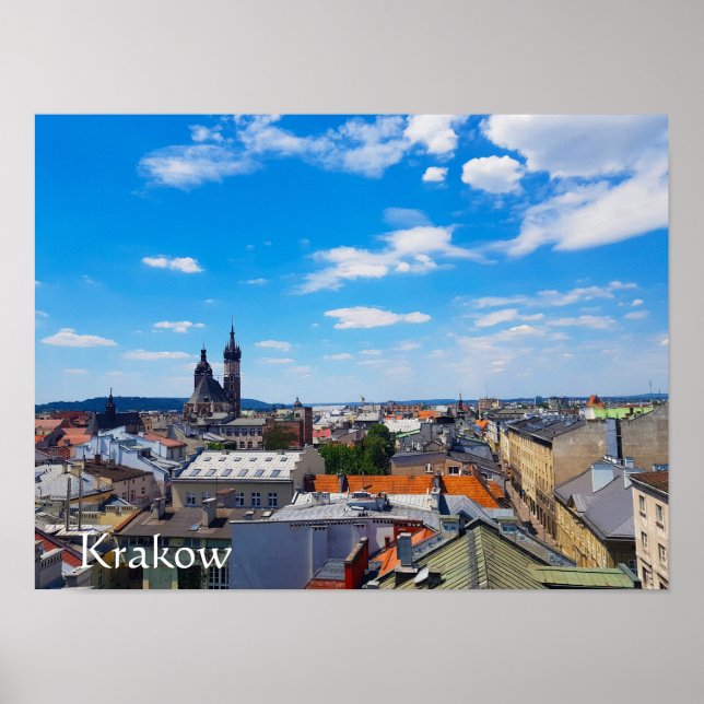 Roofs of houses Krakow Poland Europe Poster (Front)