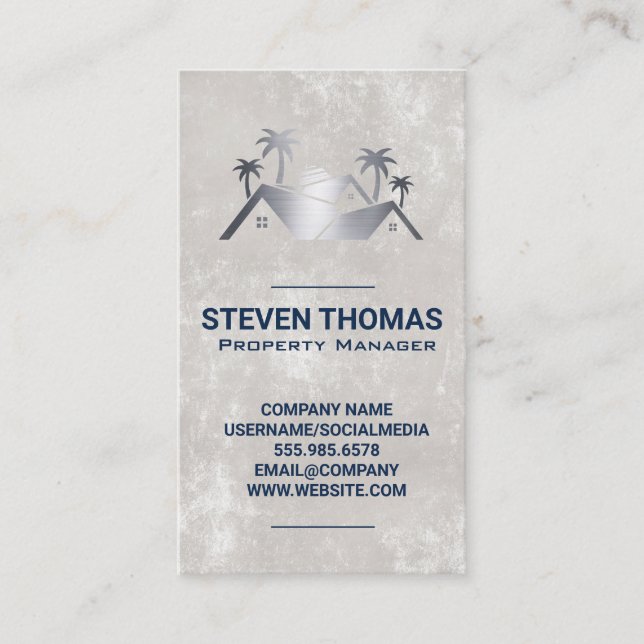 Rooftop and Trees | Real Estate Business Card (Front)