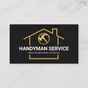 Rooftop Building Frame Construction Handyman Business Card