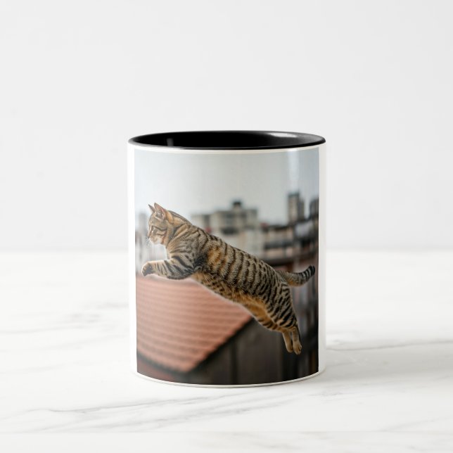 Rooftop Cat Adventure Mug (Center)