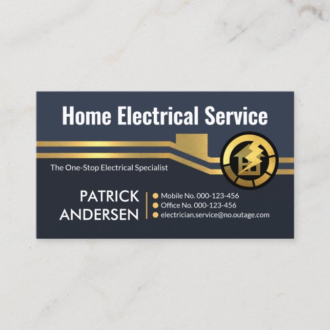 Rooftop Electrical Wiring Frame Business Card (Front)