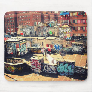 Rooftop Graffiti in Chinatown Mouse Mat