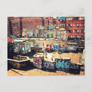 Rooftop Graffiti in Chinatown Postcard