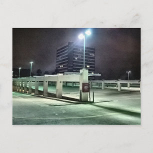 Rooftop Parking Structure at Night - HDR Postcard