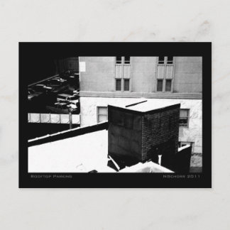 Rooftop Parking Urban Winter Landscape Postcard