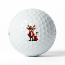 Rooftop Reindeer Golf Ball
