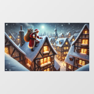 Rooftop Santa Window Cling
