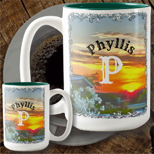 Rooftop Sunset 2295 Two-Tone Coffee Mug
