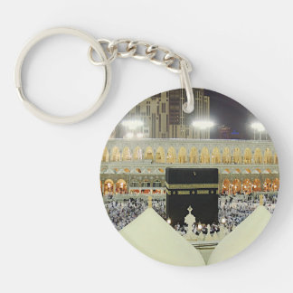 Rooftop View of Hajj Pilgrims at the Kaaba, Mecca Key Ring