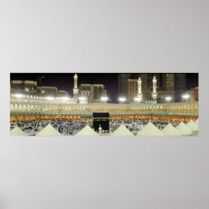 Rooftop View of Hajj Pilgrims at the Kaaba, Mecca Poster
