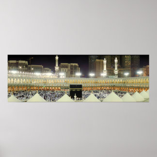 Rooftop View of Hajj Pilgrims at the Kaaba, Mecca Poster