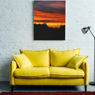 Rooftop View of the Serbian Sunset in Belgrade Canvas Print