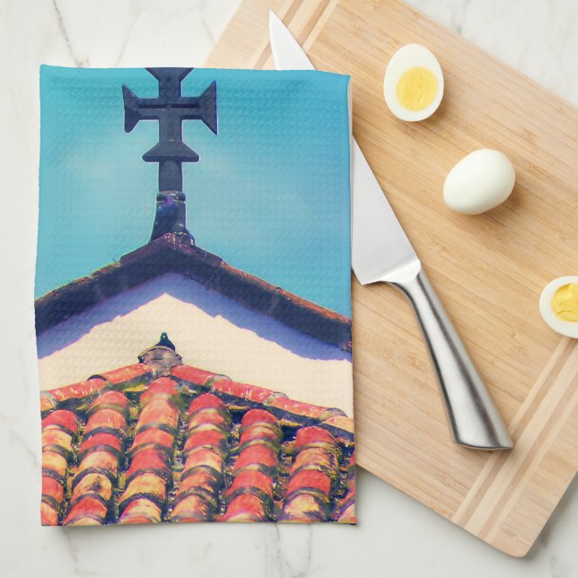 Rooftop Visitors : Funchal, Madeira (Portugal) Tea Towel (Quarter Fold)