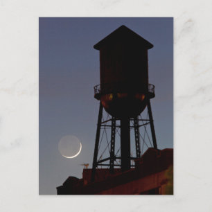 Rooftop Water Tower   Crescent Moon New Jersey Postcard
