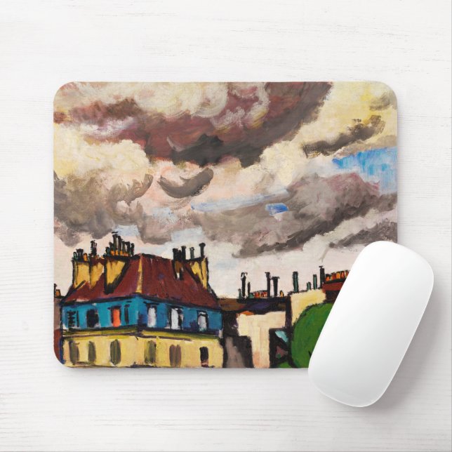 Rooftops and Clouds by Henry Lyman Sayen Mouse Mat (With Mouse)
