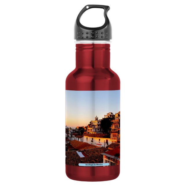 Rooftops in Mexico 532 Ml Water Bottle (Front)