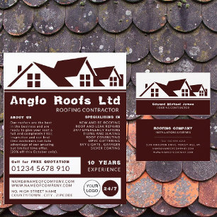 Rooftops, Roofer, Roofing Contractor Business Card