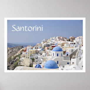 Rooftops, Santorini (Thira), Greece Poster