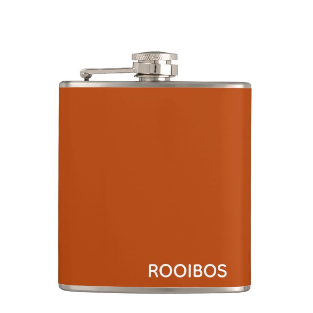 Rooibos red brown colour name hip flask (Front)