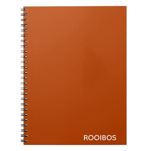 Rooibos red brown colour name notebook (Front)