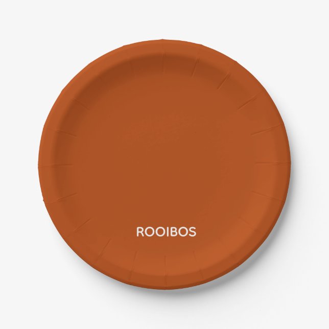 Rooibos red brown colour name paper plate (Front)