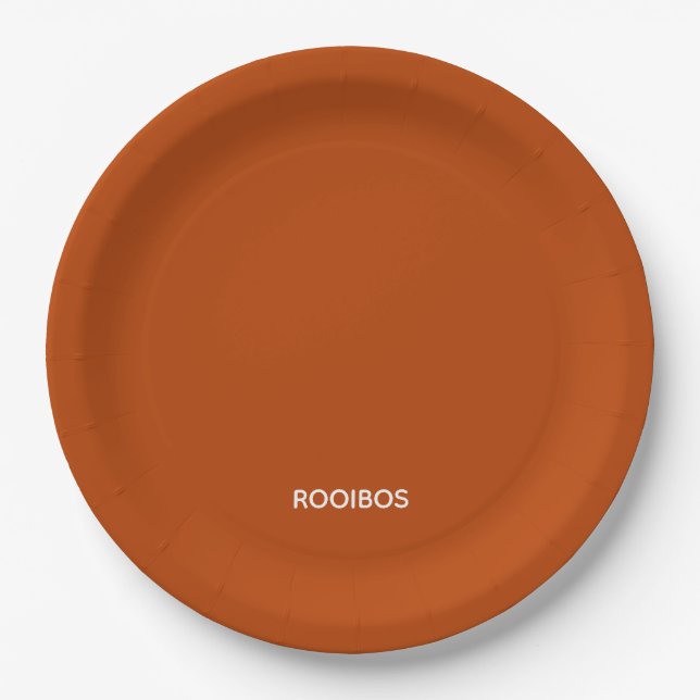 Rooibos red brown colour name paper plate (Front)