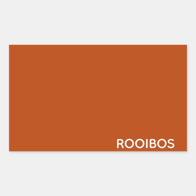 Rooibos red brown colour name rectangular sticker (Front)