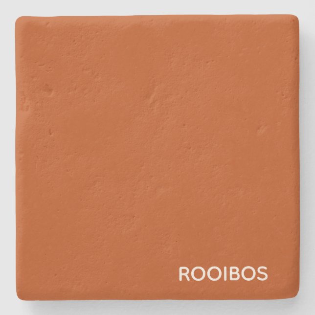 Rooibos red brown colour name stone coaster (Front)