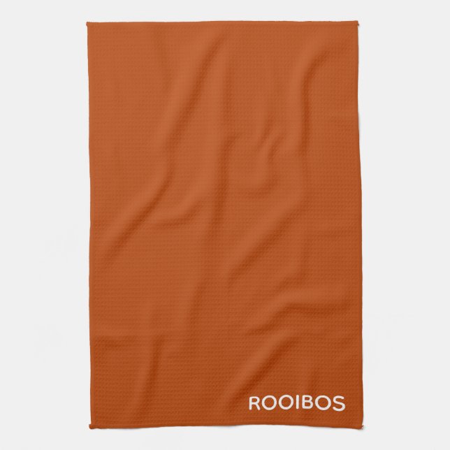 Rooibos red brown colour name tea towel (Vertical)