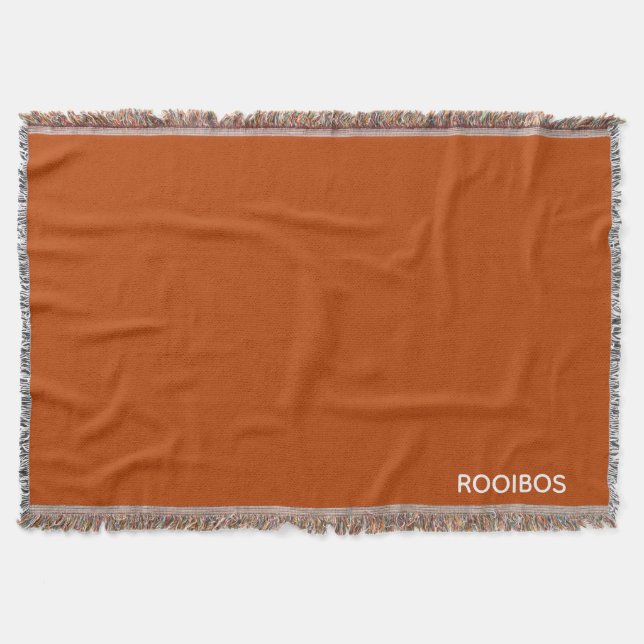 Rooibos red brown colour name throw blanket (Front)