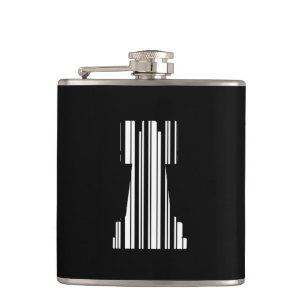 ROOK CHESS PIECE BAR CODE Game Barcode Pattern Hip Flask